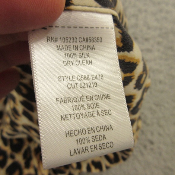 Equipment Womens 100% Silk Tunic Top Mini Dress size M Leopard Animal Print - Picture 7 of 10